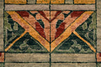 Stained Glass Green Rug Persian Carpet