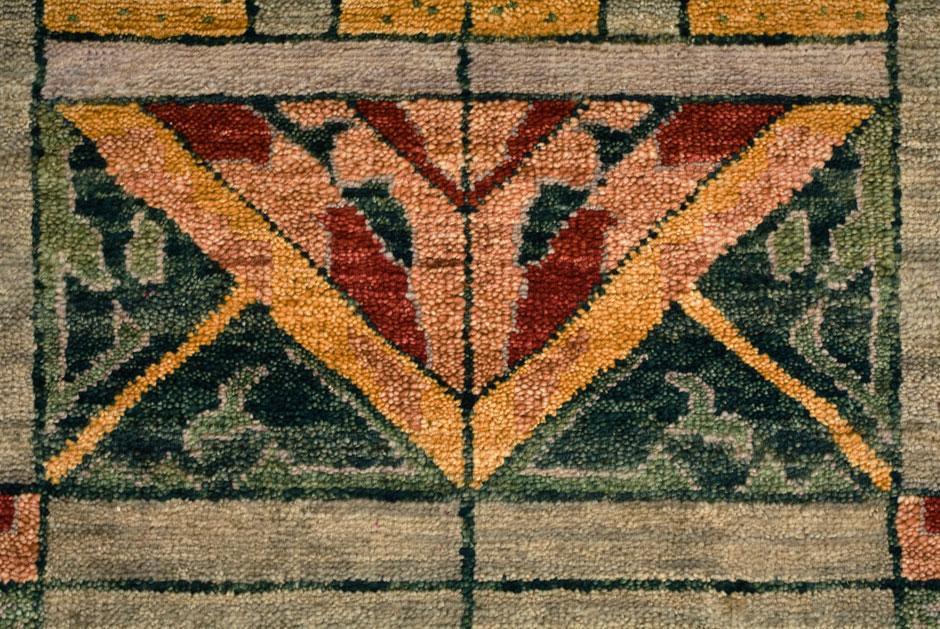 Stained Glass Green Rug Persian Carpet