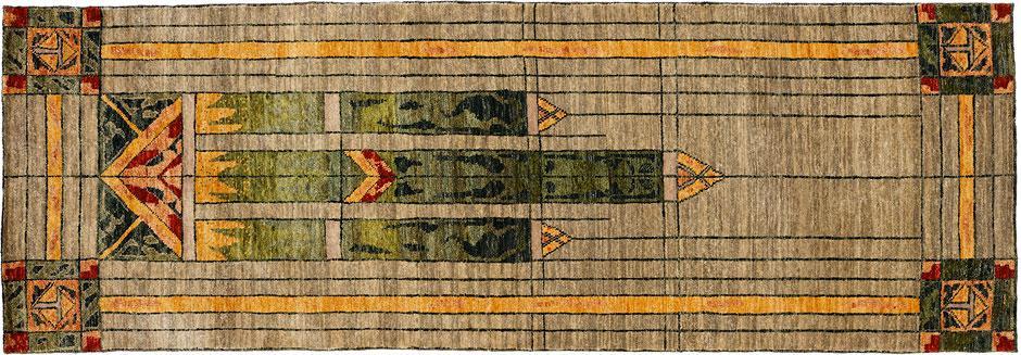 Stained Glass Green Rug Persian Carpet