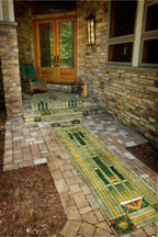 Stained Glass Green Rug Persian Carpet