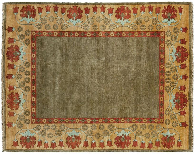 Streatham Border Wool Rug PC-54A | Mission Style Persian Rug – Modern ...