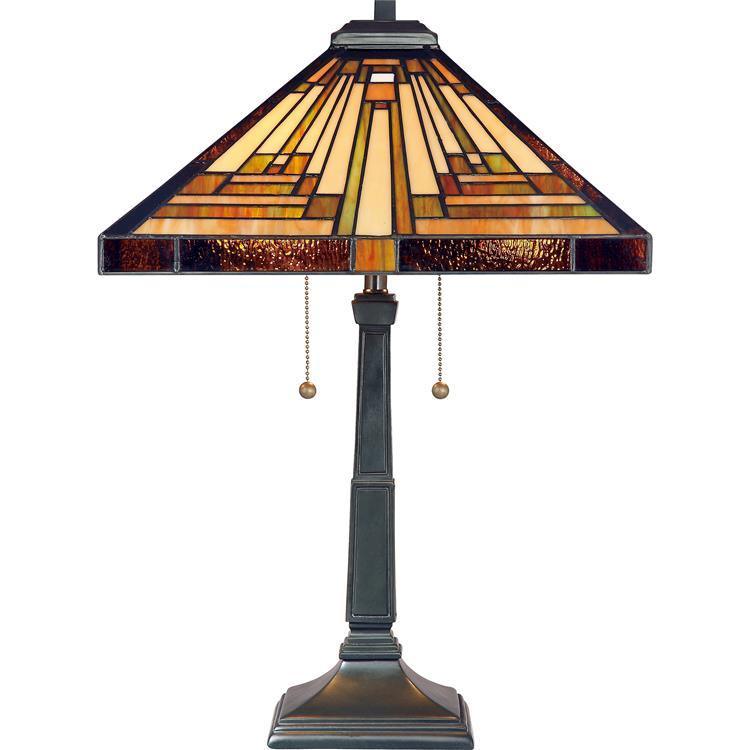 Stephen Amber Glass Table Lamp Lamps Quoizel