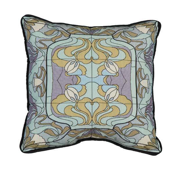 Thistle and Rosebud Throw Pillow- Warm Mist Throw Pillows Rennie and Rose 