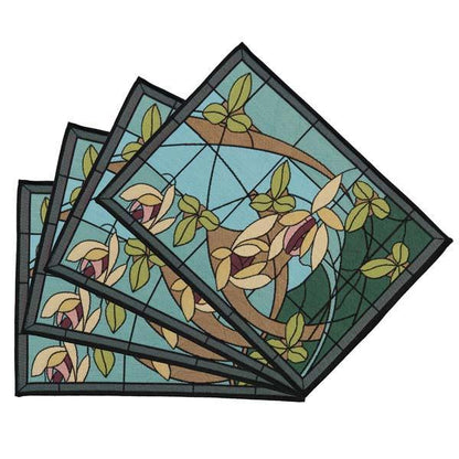 Flowers and Vines Placemat- Aqua Accent Placemats Rennie and Rose 