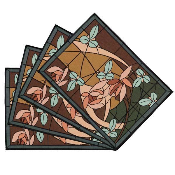 Flowers and Vines Placemat- Caramel Accent Placemats Rennie and Rose 