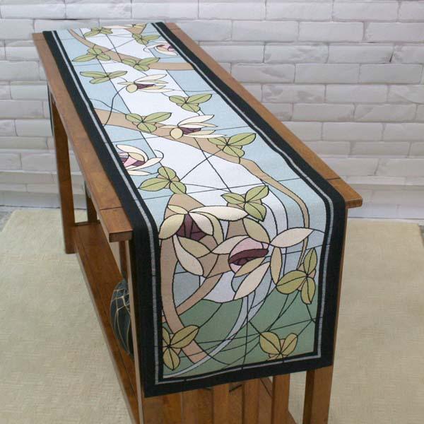Flowers and Vines Table Runner- Crystal Accent Table Runners Rennie and Rose 