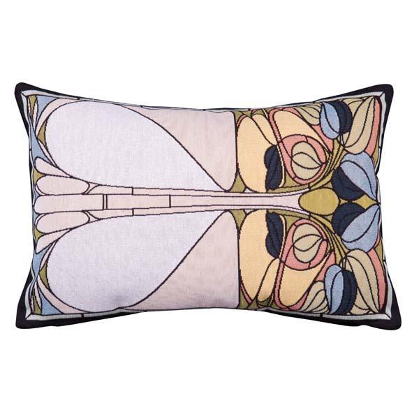 Art Nouveau Lumbar Pillow- Green Accent Throw Pillows Rennie and Rose 