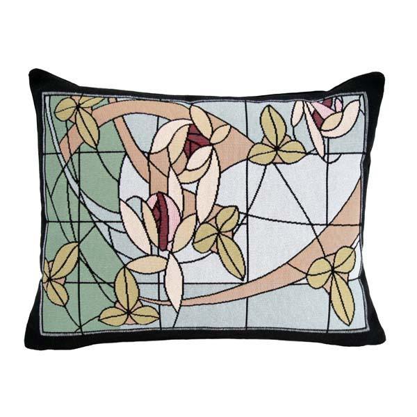 Flowers and Vines Lumbar Pillow- Crystal Accent Throw Pillows Rennie and Rose 