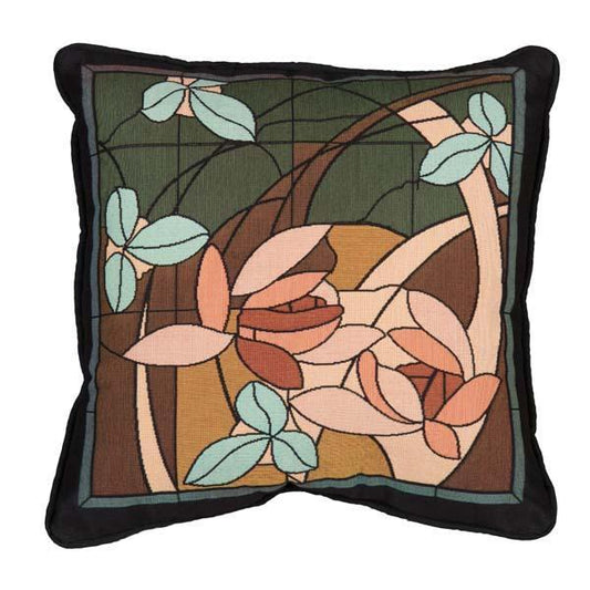 Flowers and Vines Pillow- Caramel Accent Throw Pillows Rennie and Rose 