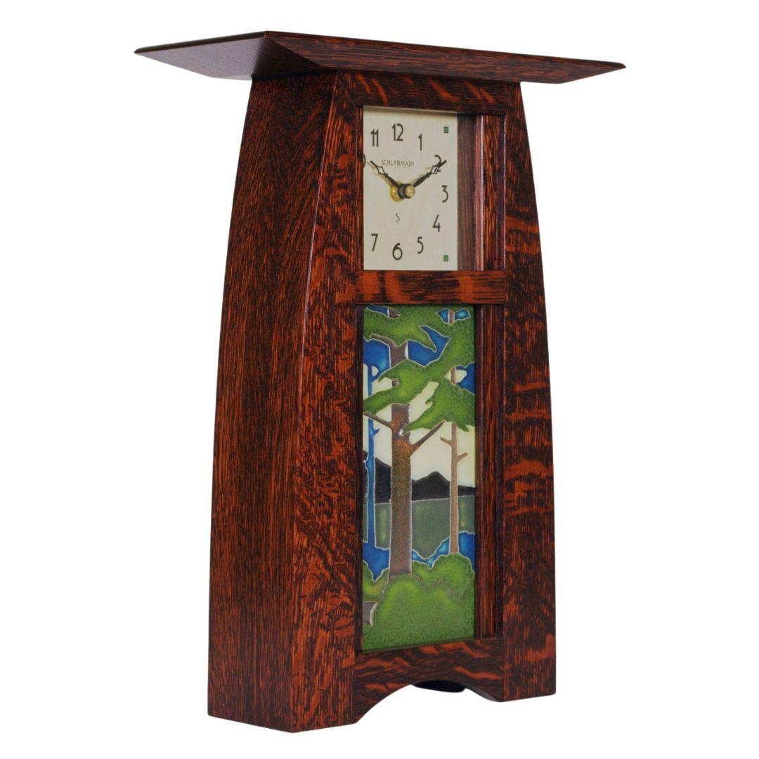 Arts and Crafts 4x8 Motawi Tile Clock Decor Schlabaugh Mission Oak 