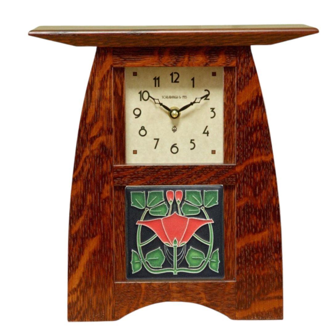 Arts and Crafts Motawi 4x4 Tile Clock Decor Schlabaugh Mission Oak 