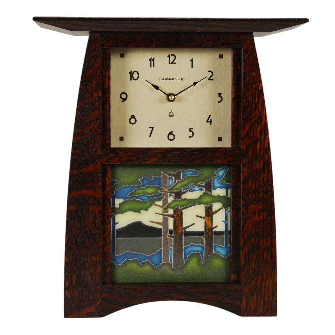Arts and Crafts Motawi 6x6 Tile Clock Decor Schlabaugh Mission Oak 