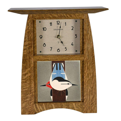 Arts and Crafts Motawi 6x6 Tile Clock Decor Schlabaugh Nut Brown Oak 
