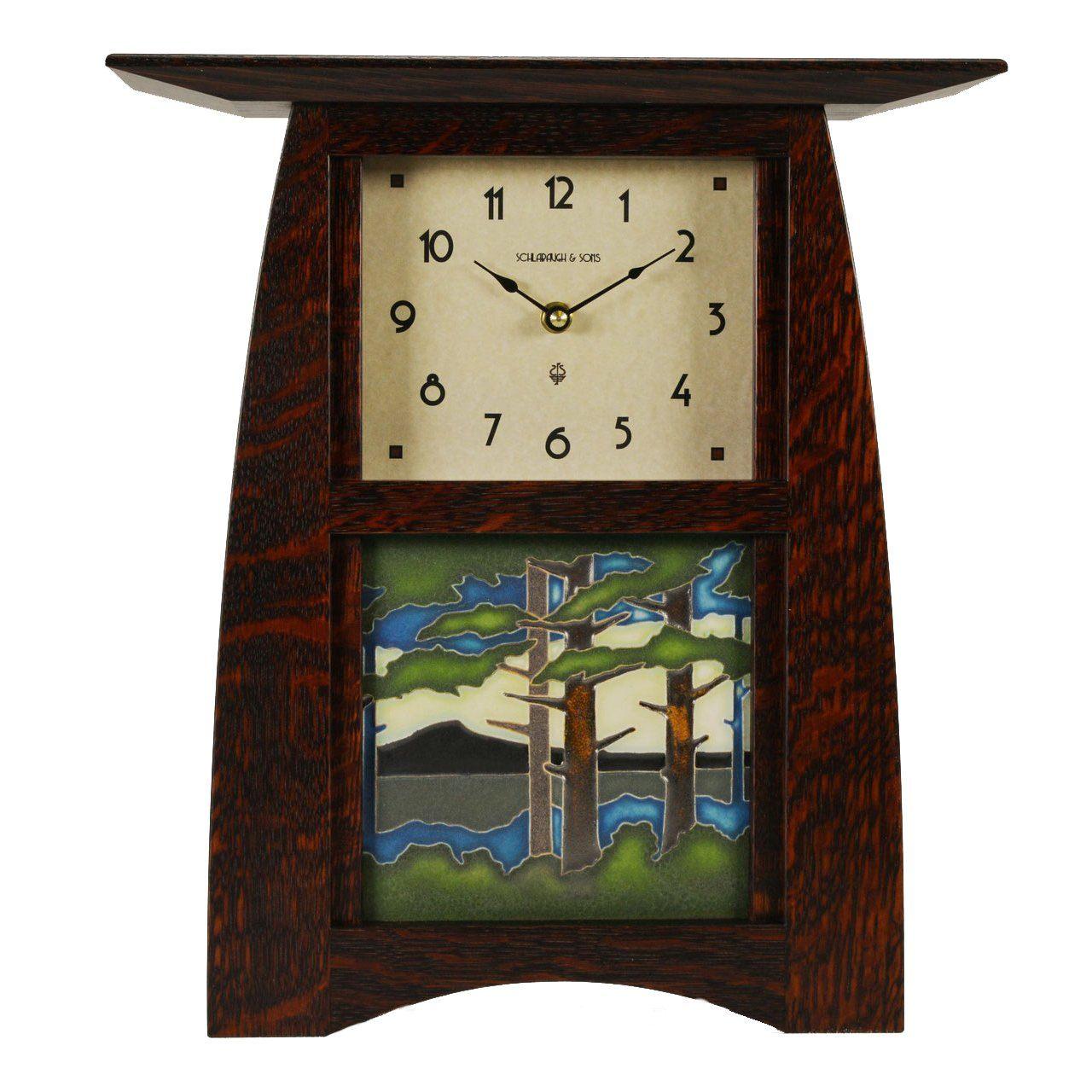 Arts and Crafts Motawi 6x6 Tile Clock Decor Schlabaugh 