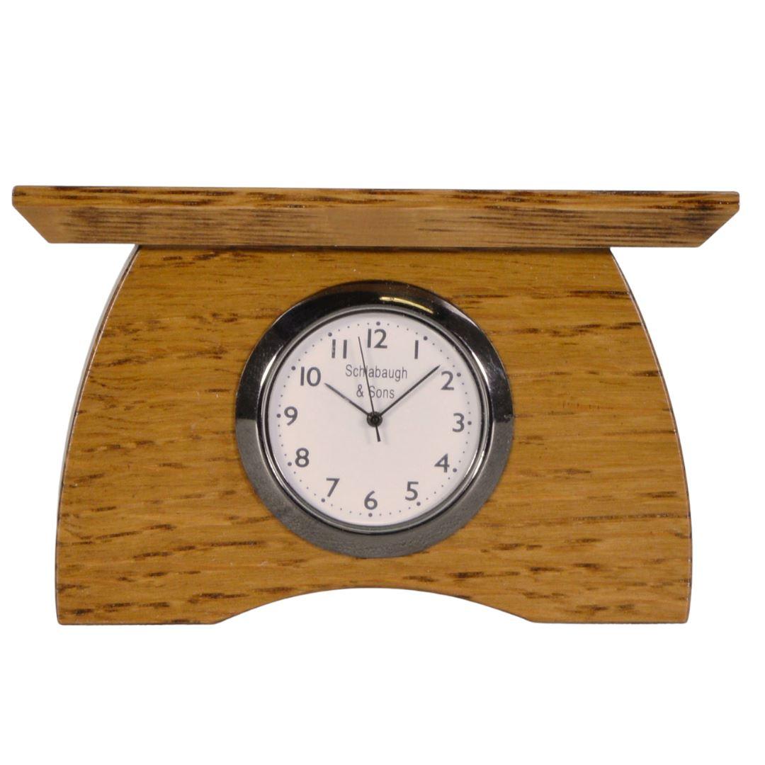 Mini Buffalo Clock Decor Schlabaugh Nut Brown Oak 