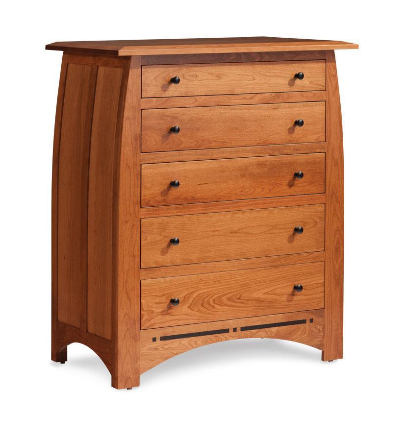 Aspen 5-Drawer Chest with Inlay Bedroom Simply Amish Smooth Cherry 