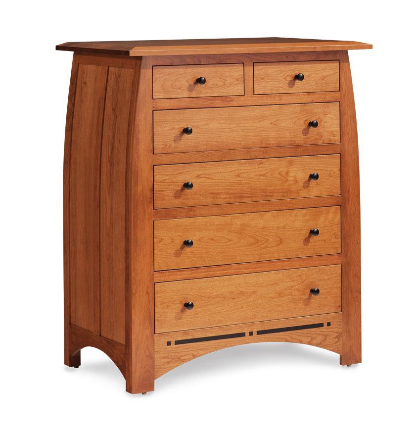Aspen 6-Drawer Chest with Inlay Bedroom Simply Amish Smooth Cherry 