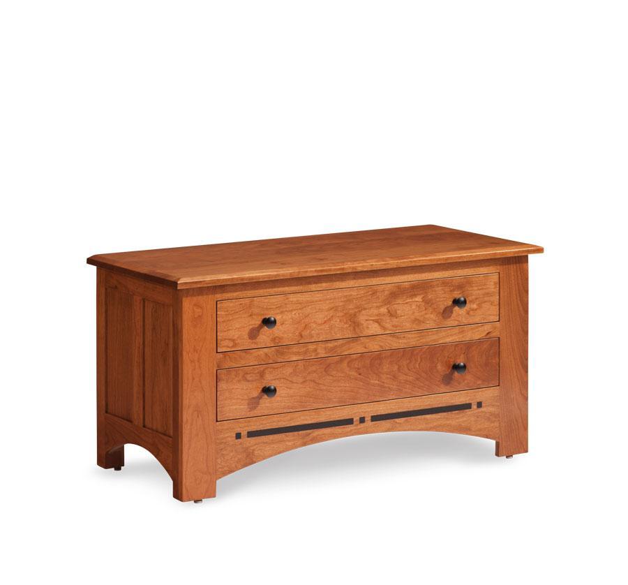 Aspen Blanket Chest with False Fronts, and Inlay Bedroom Simply Amish Smooth Cherry 