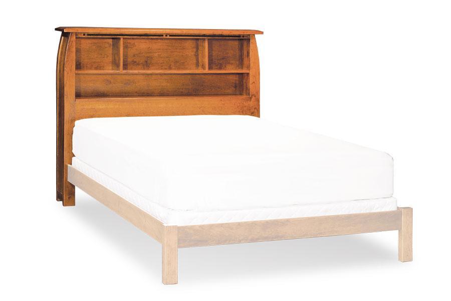 Aspen Bookcase Bed Off Catalog Simply Amish California King Headboard Only Smooth Cherry