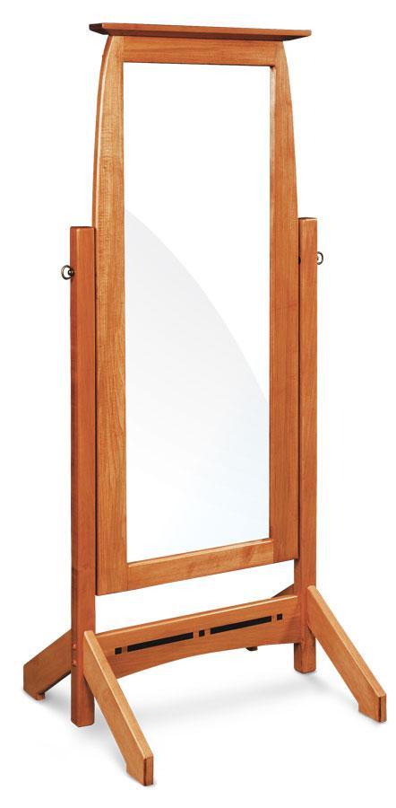 Aspen Cheval Mirror with Inlay Bedroom Simply Amish Smooth Cherry 