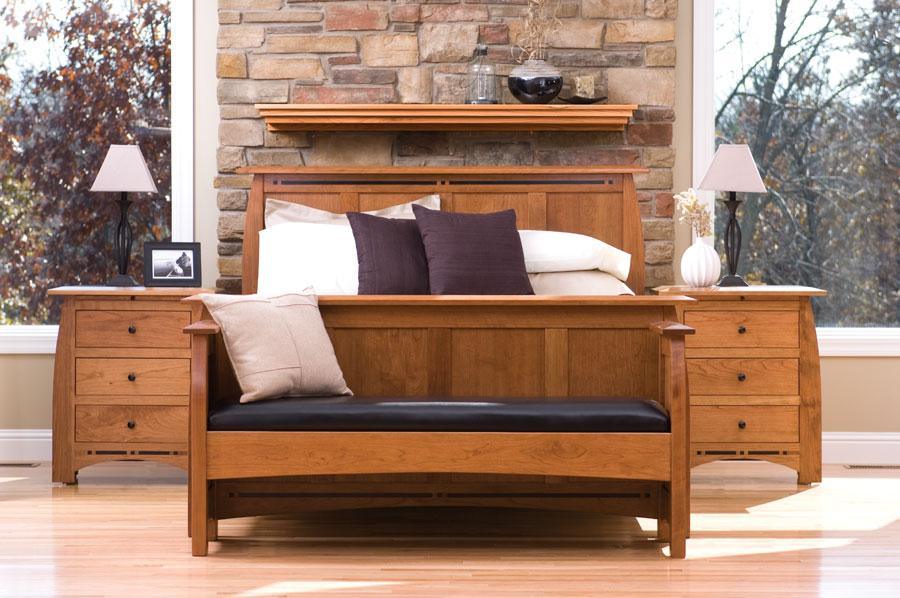 Aspen Panel Bed with Inlay Bedroom Simply Amish 