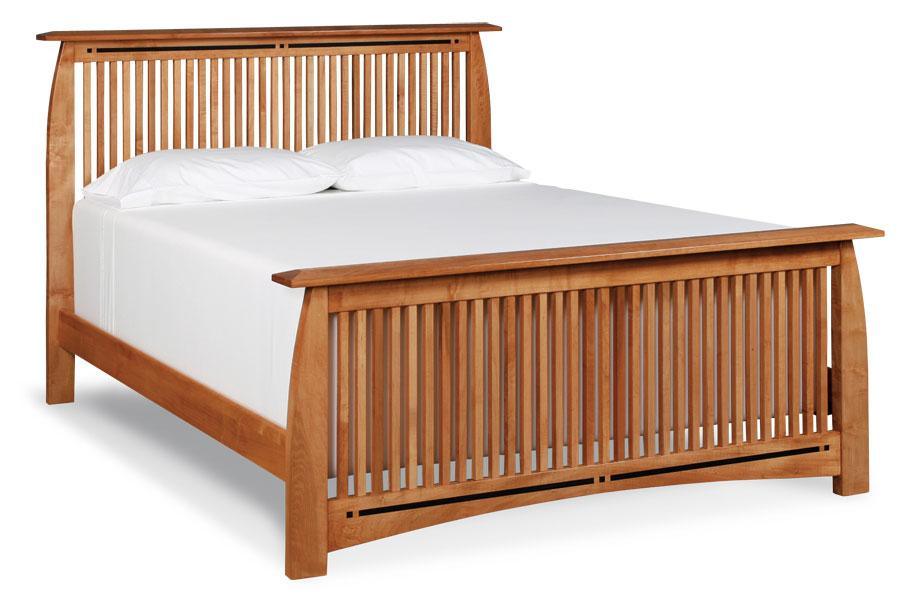Aspen Slat Bed with Inlay Off Catalog Simply Amish California King Complete Bed Frame with Footboard Smooth Cherry