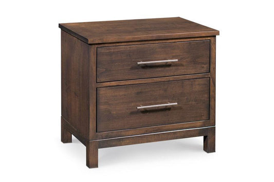 Auburn Bay 2-Drawer Nightstand Extra Wide Bedroom Simply Amish Smooth Cherry 