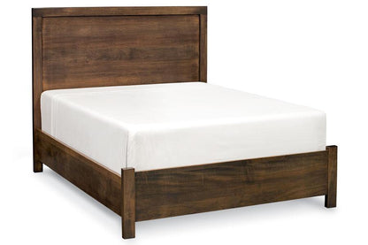Auburn Bay Single Panel Bed Bedroom Simply Amish California King Complete Bed Frame with Footboard Smooth Cherry