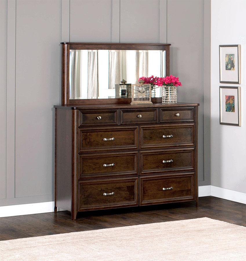 Belvedere 9-Drawer Bureau Off Catalog Simply Amish 60 inch w Smooth Cherry 