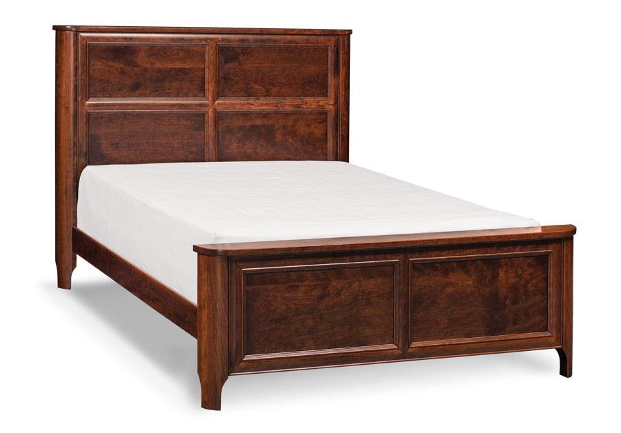 Belvedere Panel Bed Off Catalog Simply Amish California King Complete Bed Frame with Footboard Smooth Cherry