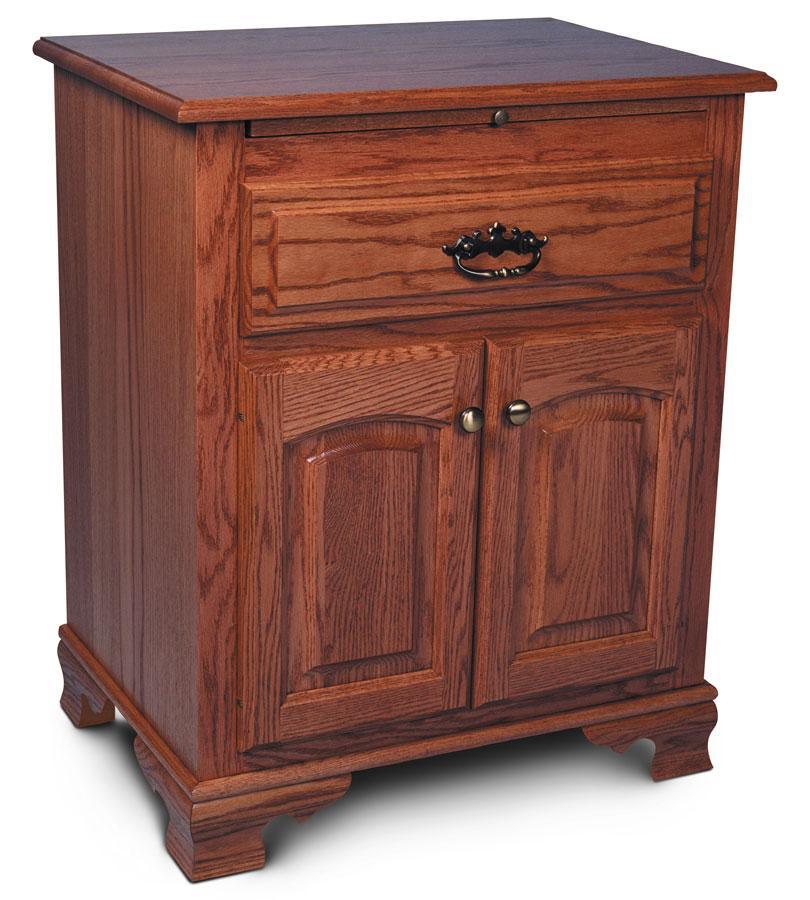 Classic Deluxe Nightstand with Doors Off Catalog Simply Amish Smooth Cherry 