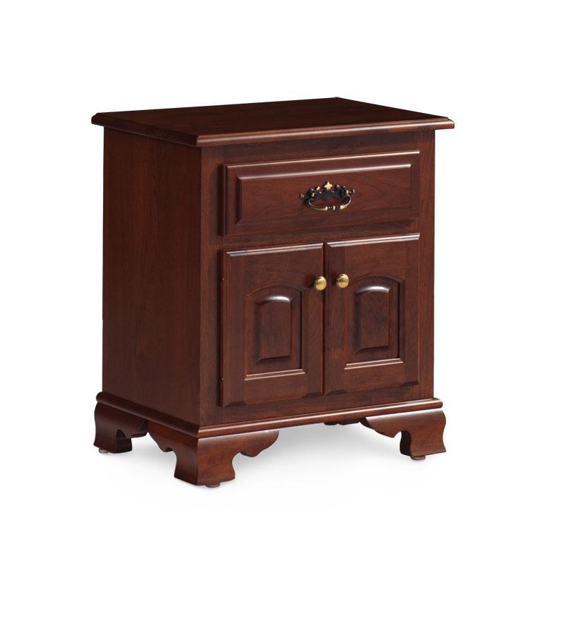 Classic Nightstand with Doors Off Catalog Simply Amish Smooth Cherry