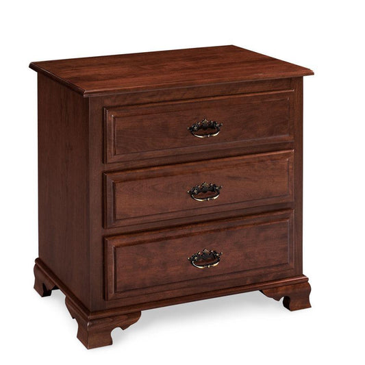 Classic Nightstand with Drawers, Extra Wide Off Catalog Simply Amish Smooth Cherry 