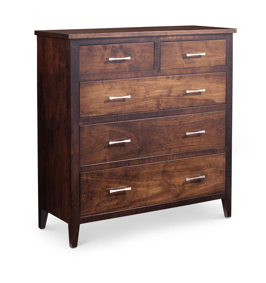 Crawford 5-Drawer Chest Bedroom Simply Amish Smooth Cherry 