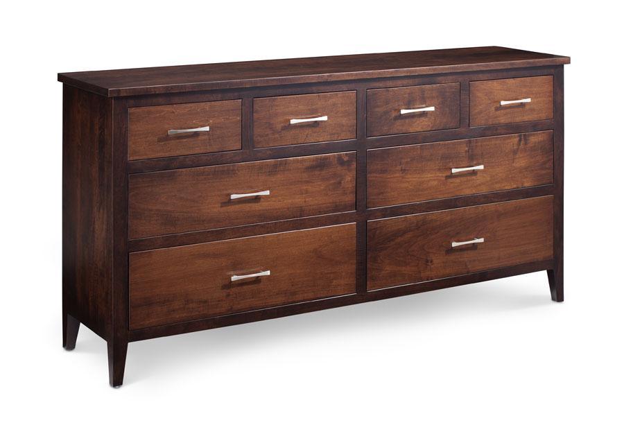 Crawford 8-Drawer Dresser Bedroom Simply Amish 60 inch Smooth Cherry 