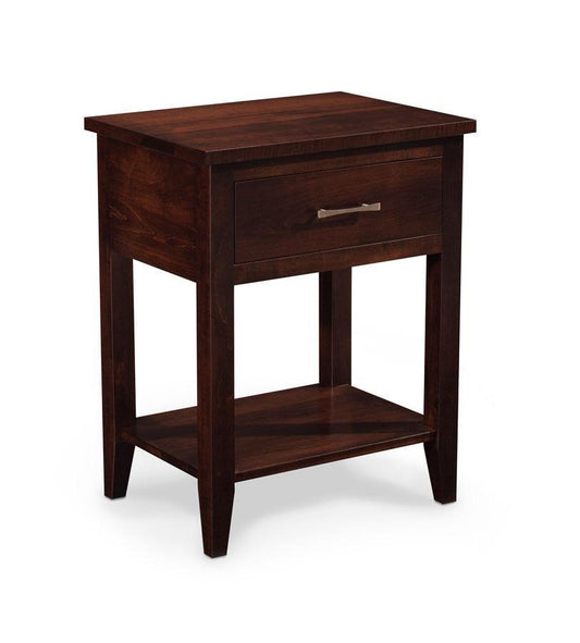 Crawford Nightstand Table Bedroom Simply Amish Smooth Cherry 