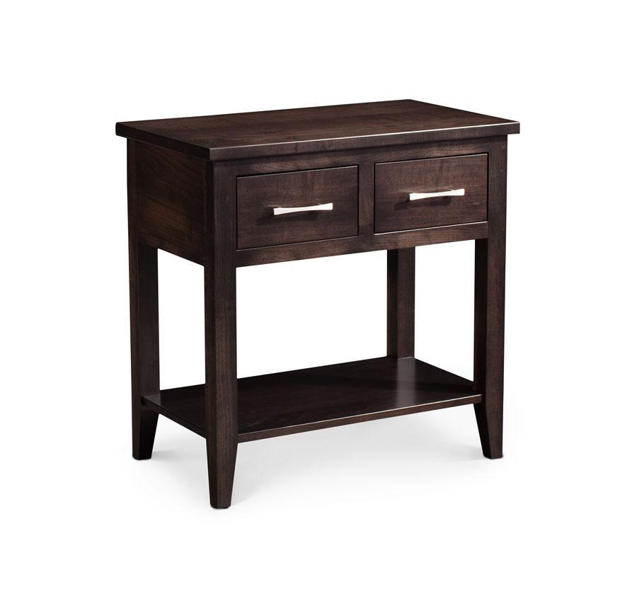 Crawford Nightstand Table, Extra Wide Bedroom Simply Amish Smooth Cherry 