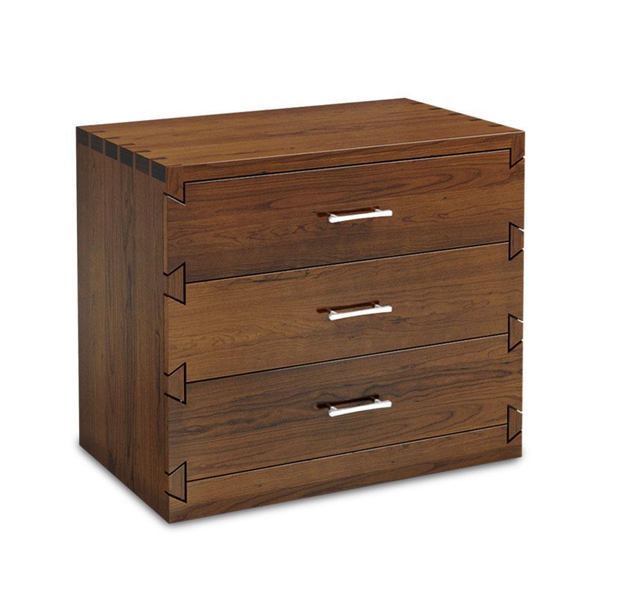 Dovetail 3-Drawer Nightstand Extra Wide Off Catalog Simply Amish Smooth Cherry 