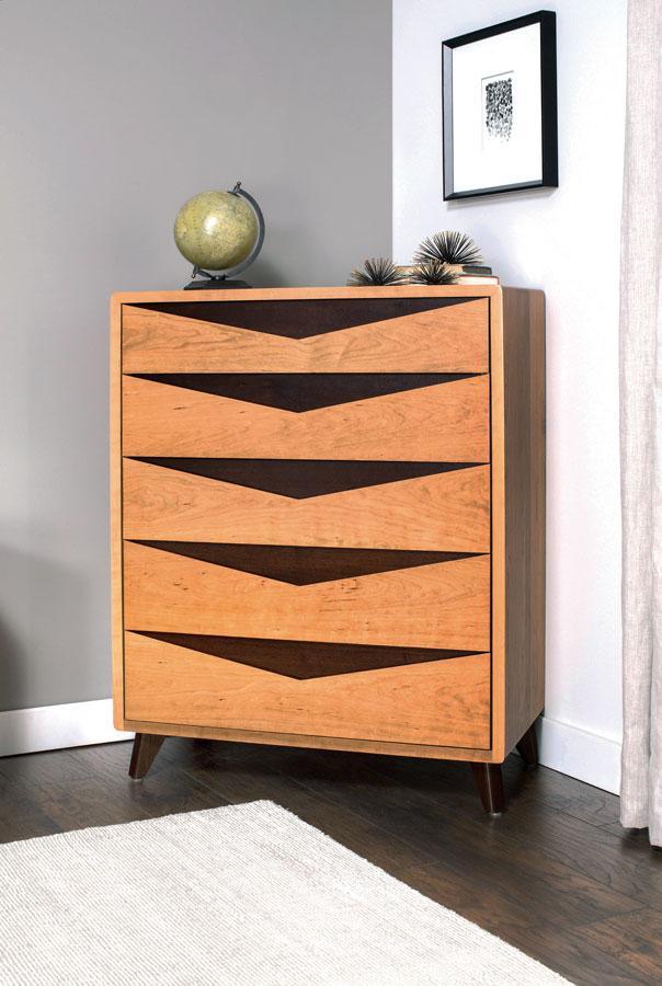Elroy 5-Drawer Chest Bedroom Simply Amish Smooth Cherry 
