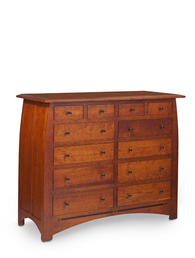 Express Ship Aspen 12-Drawer Bureau with Inlay Bedroom Simply Amish 