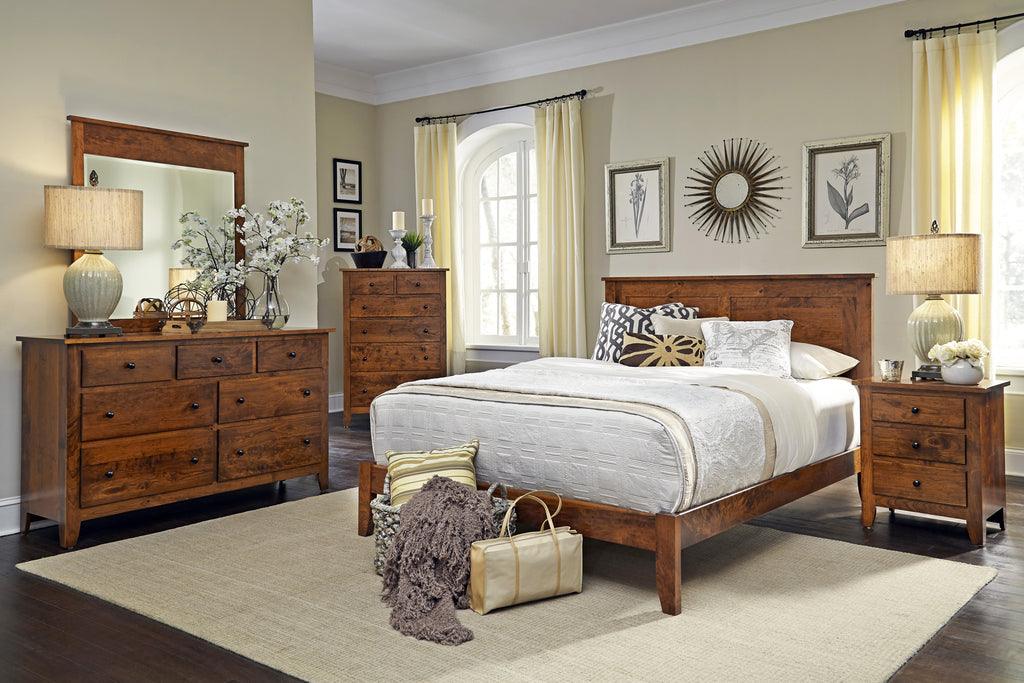 Express Ship Shenandoah Bed with Wood Frame Bedroom Simply Amish 