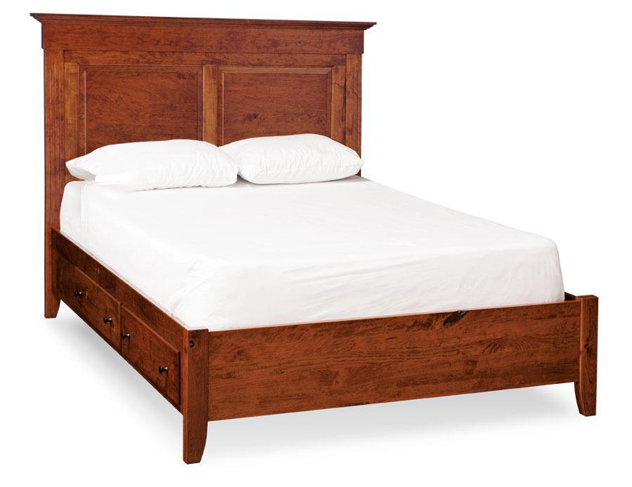Express Ship Shenandoah Deluxe Bed with Under-Bed Storage Bedroom Simply Amish King 