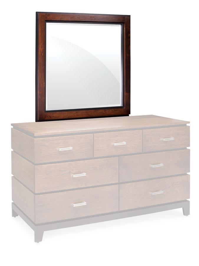 Frisco Dresser Mirror Bedroom Simply Amish 41 inch Smooth Cherry 