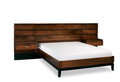 Frisco Integrated Panel Bed Bedroom Simply Amish California King 26 inch Smooth Cherry