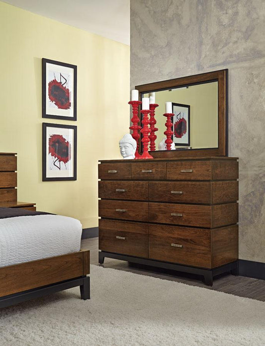 Frisco Mule Chest Mirror Bedroom Simply Amish Smooth Cherry 