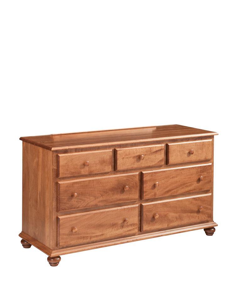Georgia 7-Drawer Dresser Off Catalog Simply Amish 60 inch w Smooth Cherry 
