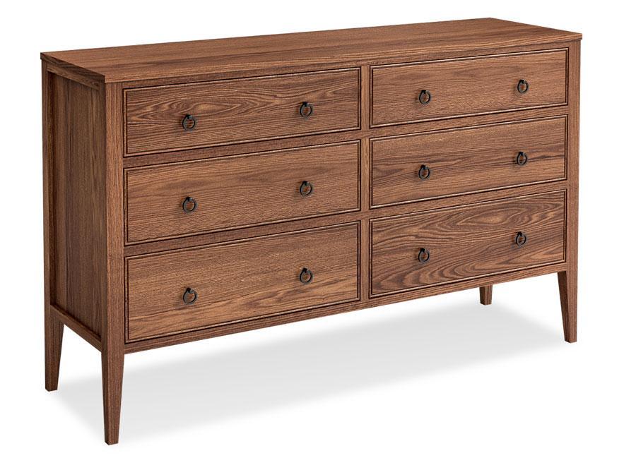 Hamptons 6-Drawer Dresser Bedroom Simply Amish Smooth Cherry 