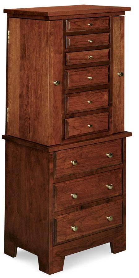 Homestead Jewelry Armoire Off Catalog Simply Amish Smooth Cherry 