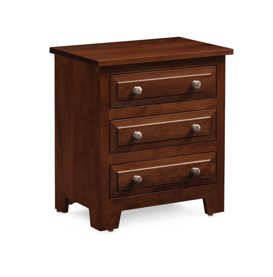 Homestead Nightstand with Drawers Off Catalog Simply Amish Smooth Cherry 
