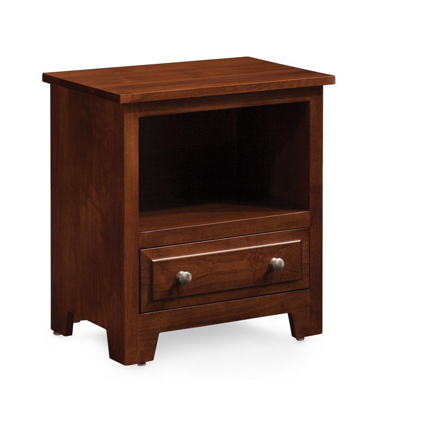 Homestead Nightstand with Opening Off Catalog Simply Amish Smooth Cherry 